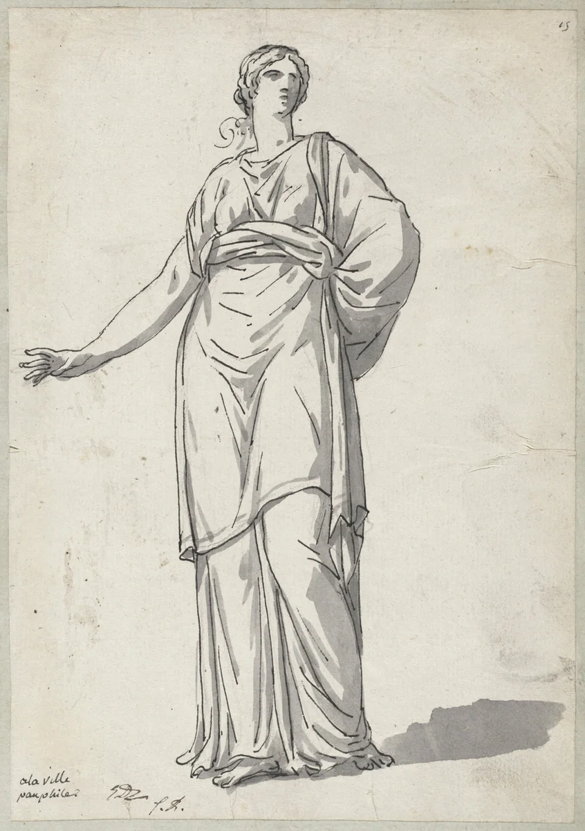 Woman from the Villa Pamphili by Jacques-Louis David, drawing, 1775-1780