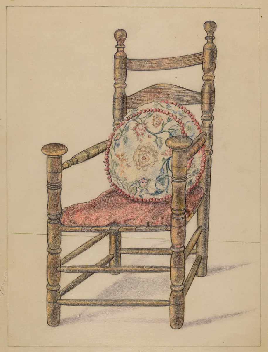 Slat-back Armchair by Alfred Nason, index of american design, 1936