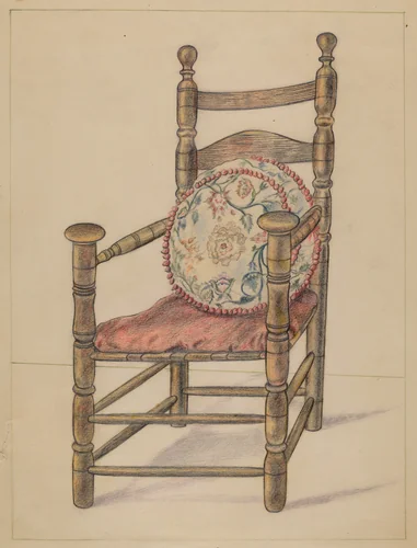 Slat-back Armchair by Alfred Nason, index of american design, 1936
