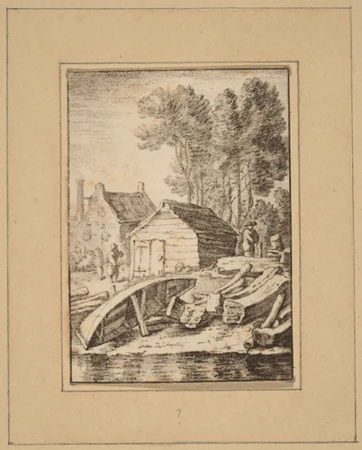 Shipyard by Cornelis Ploos van Amstel; Herman Saftleven, print, 1761-1765