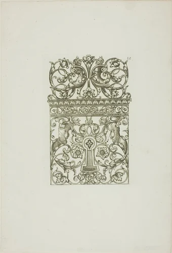 Designs for Locksmiths by Jean Bérain I, print, 1660-1711