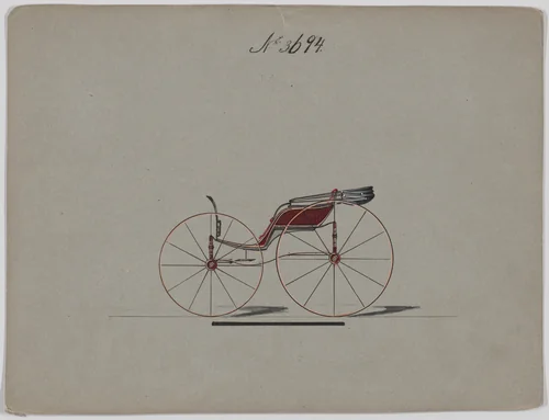 Design for Pony Phaeton, no. 3694 by Brewster & Co., drawing, 1881