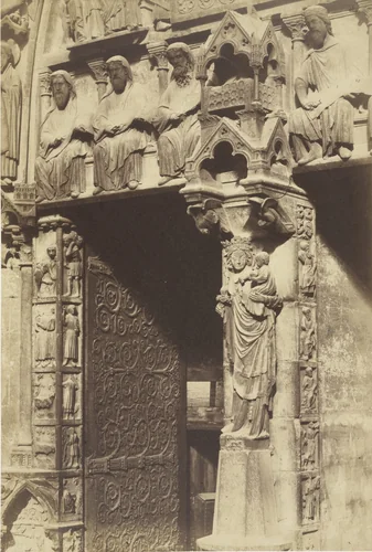 Pier, Lintel and Strap Hinge of Vierge Portal, Notre Dame of Paris by Auguste-Rosalie Bisson, Louis-Auguste Bisson, photograph, 1850