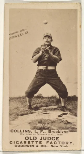 Collins, Left Field, Brooklyn Bridegrooms, from the Old Judge series (N172) for Old Judge Cigarettes by Goodwin & Company, photograph, 1888