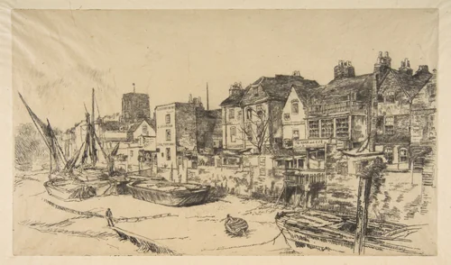 The "Adam and Eve," Old Chelsea by James McNeill Whistler, print, 1878