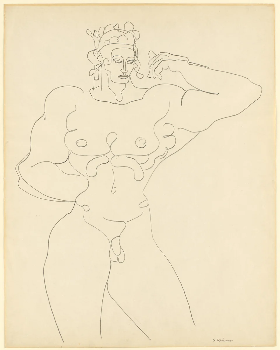 Man Standing by Gaston Lachaise, drawing, 1928