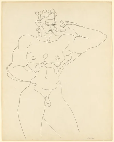 Man Standing by Gaston Lachaise, drawing, 1928