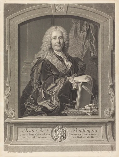 Jean de Boullongne by Johann Georg Wille; Hyacinthe Rigaud, print, 1758