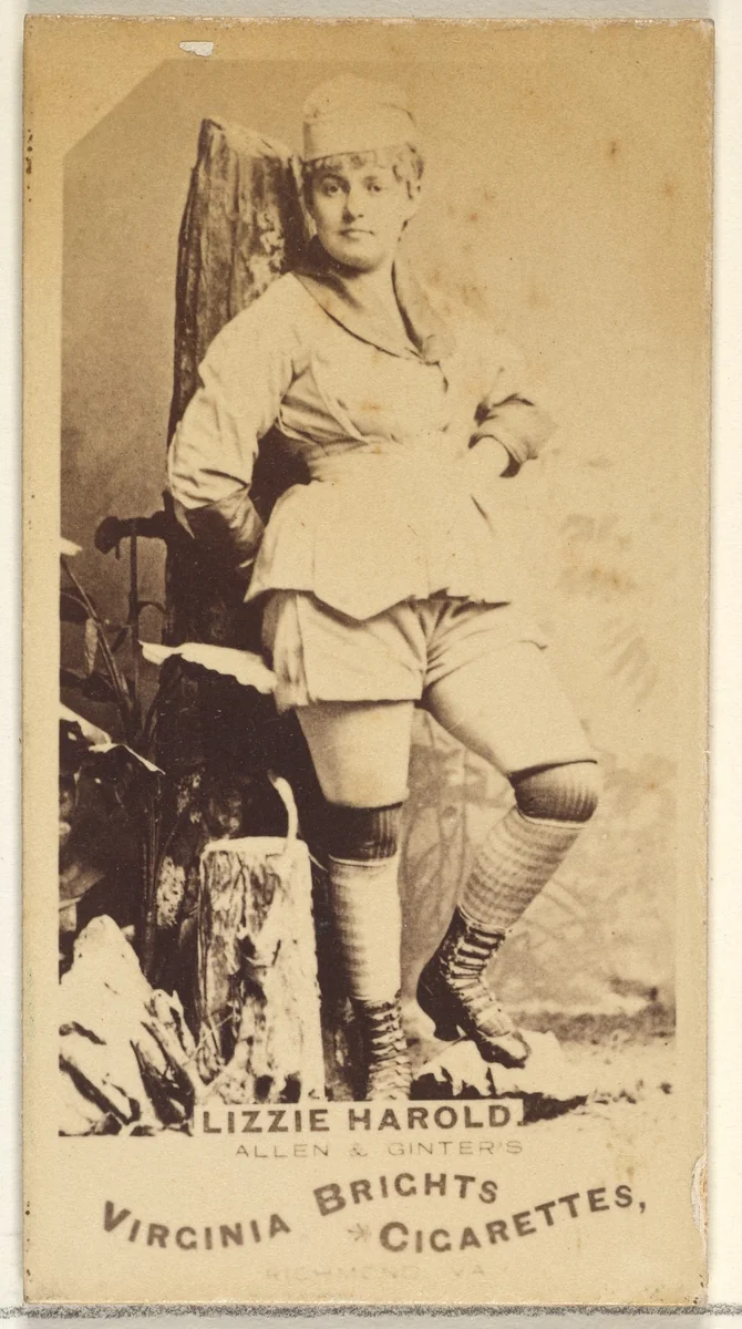 Lizzie Harold, from the Actors and Actresses series (N45, Type 1) for Virginia Brights Cigarettes by Allen & Ginter, photograph, 1885-1891