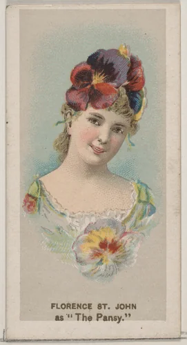 Florence St. John as "The Pansy," from the series Fancy Dress Ball Costumes (N73) for Duke brand cigarettes by W. Duke, Sons & Co., print, 1889