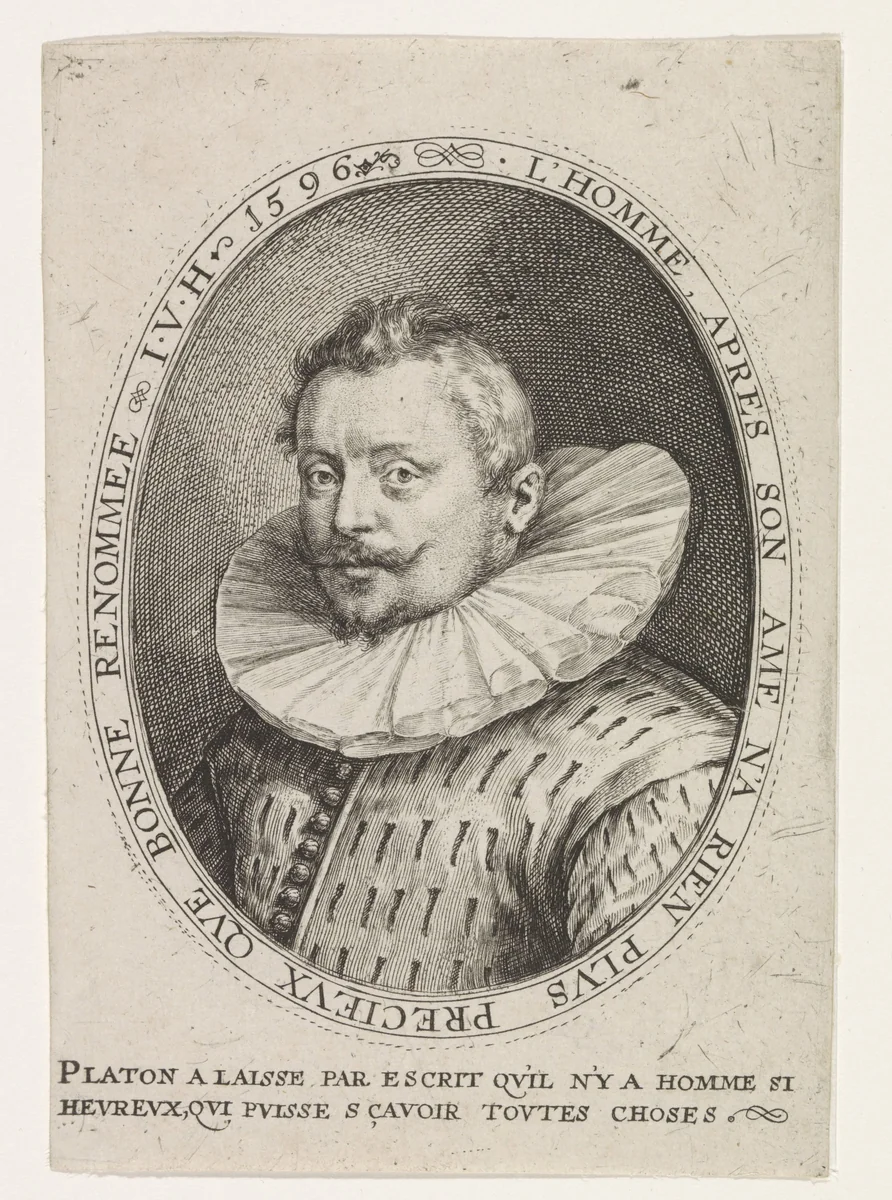 Portret van Jan van Hout by anonymous, print, 1596
