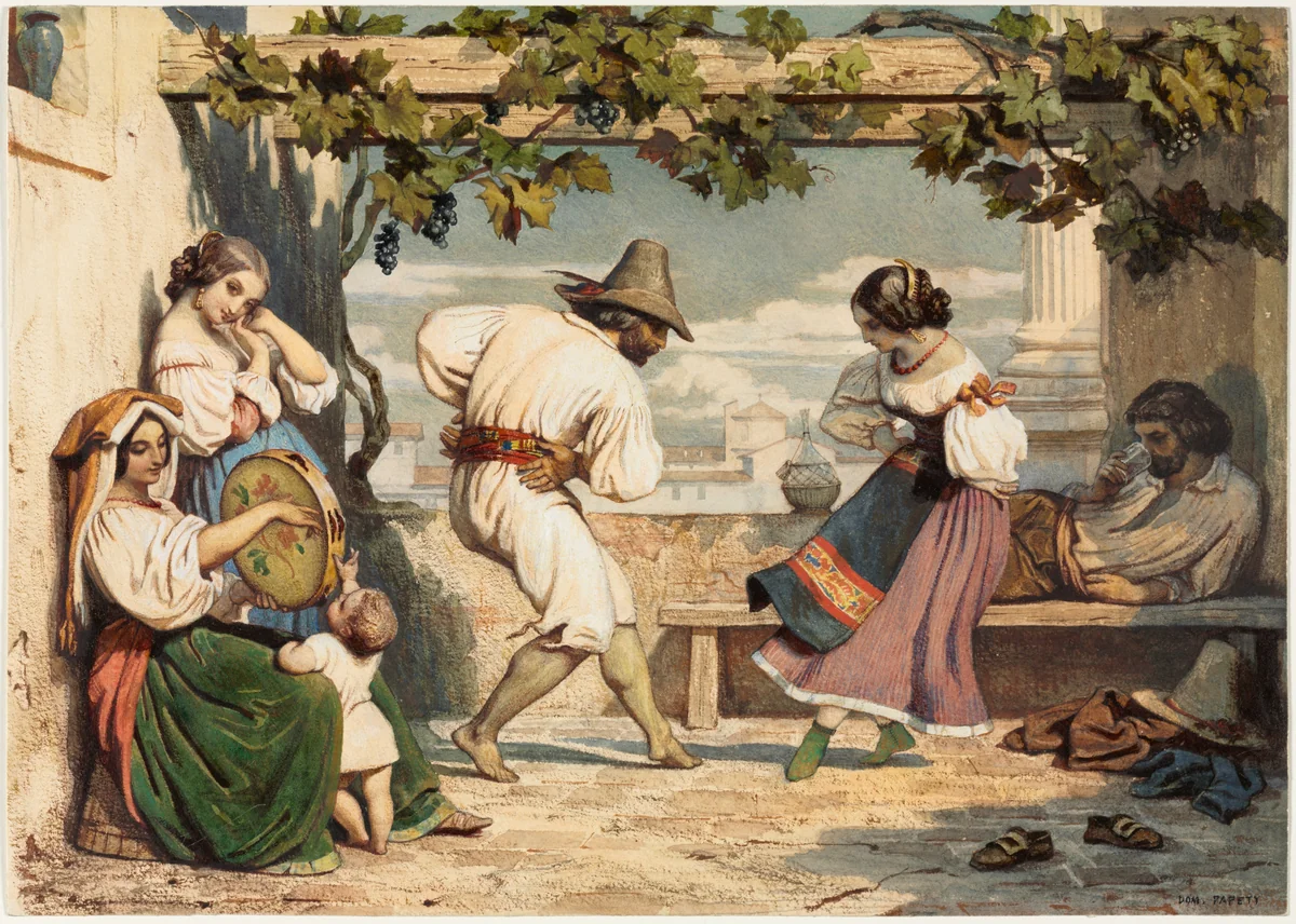 La Saltarelle by Dominique Louis Papety, drawing, 1835-1849