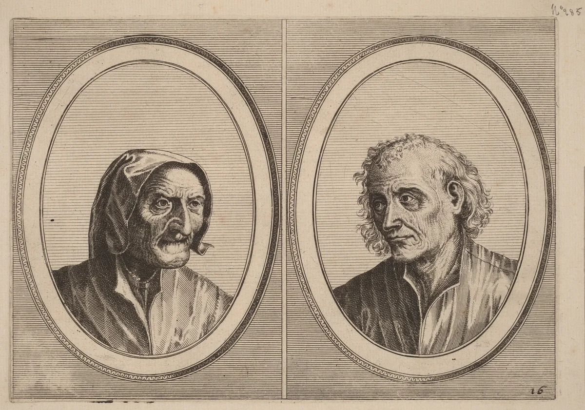"Foockel Frons-muyl" and "Pietje Hard-loop" by Lucas van Doetechum, print, 1564-1565