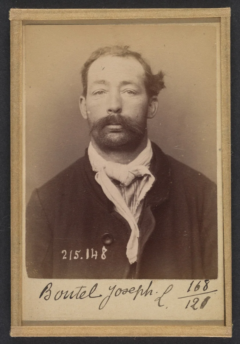 Boutel. Joseph. Louis. 34 ans, né à Bonnay (Eure). Corroyeur. Anarchiste. 5/3/94. by Alphonse Bertillon, photograph, 1894