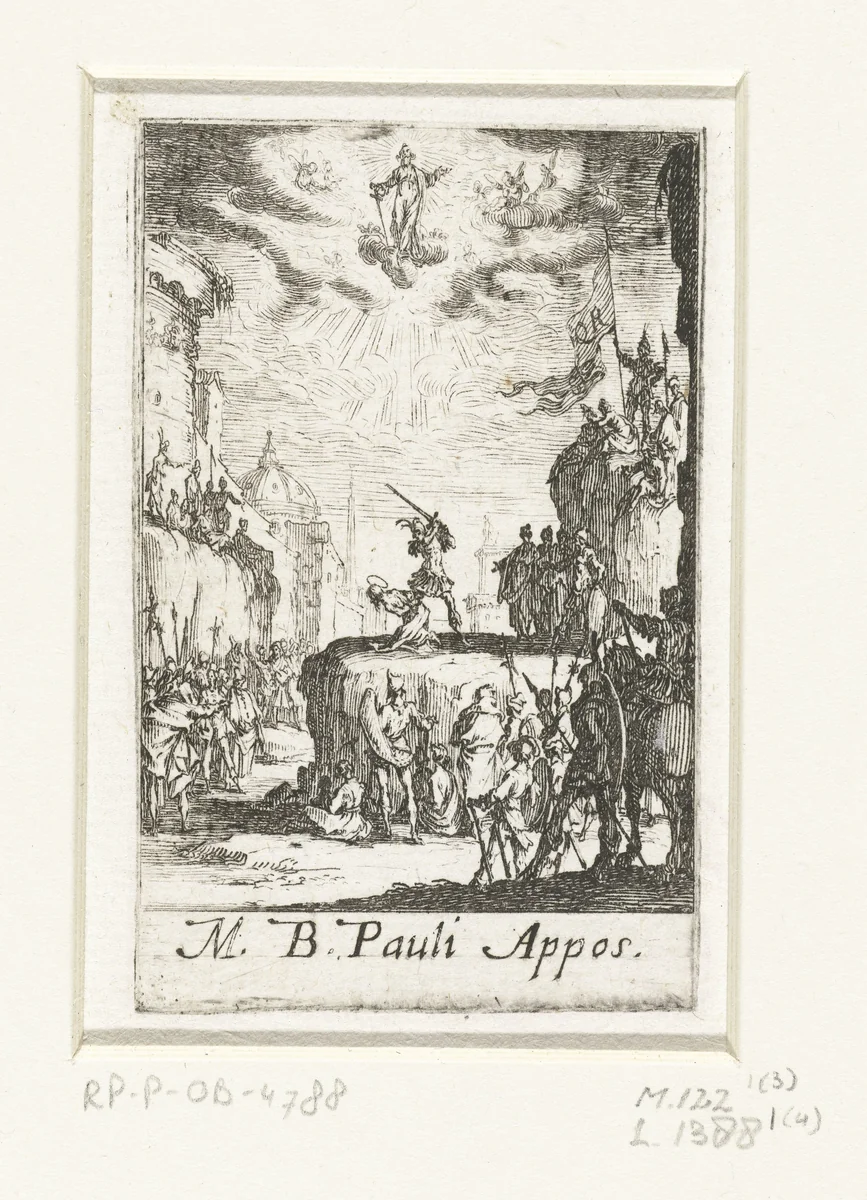 Het martelaarschap van Paulus by Jacques Callot, print, 1632-1634