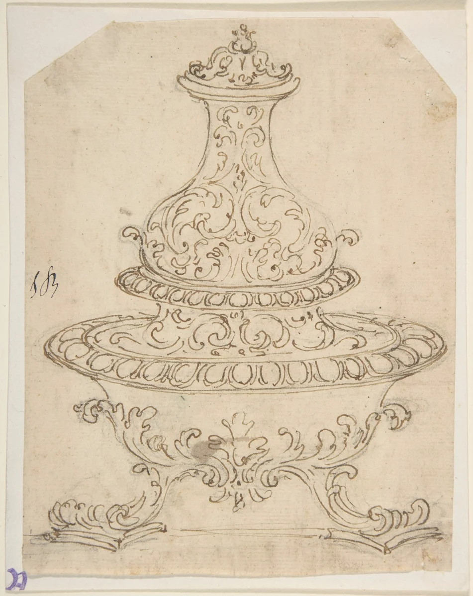 Design for a Vessel by Giovanni Battista Foggini, drawing, 1652-1725