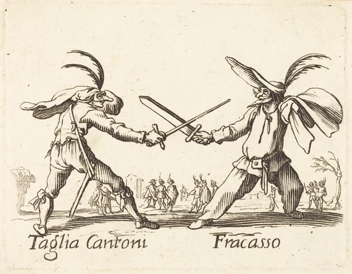 Taglia Cantoni and Fracasso by Jacques Callot, print, 1622-1699