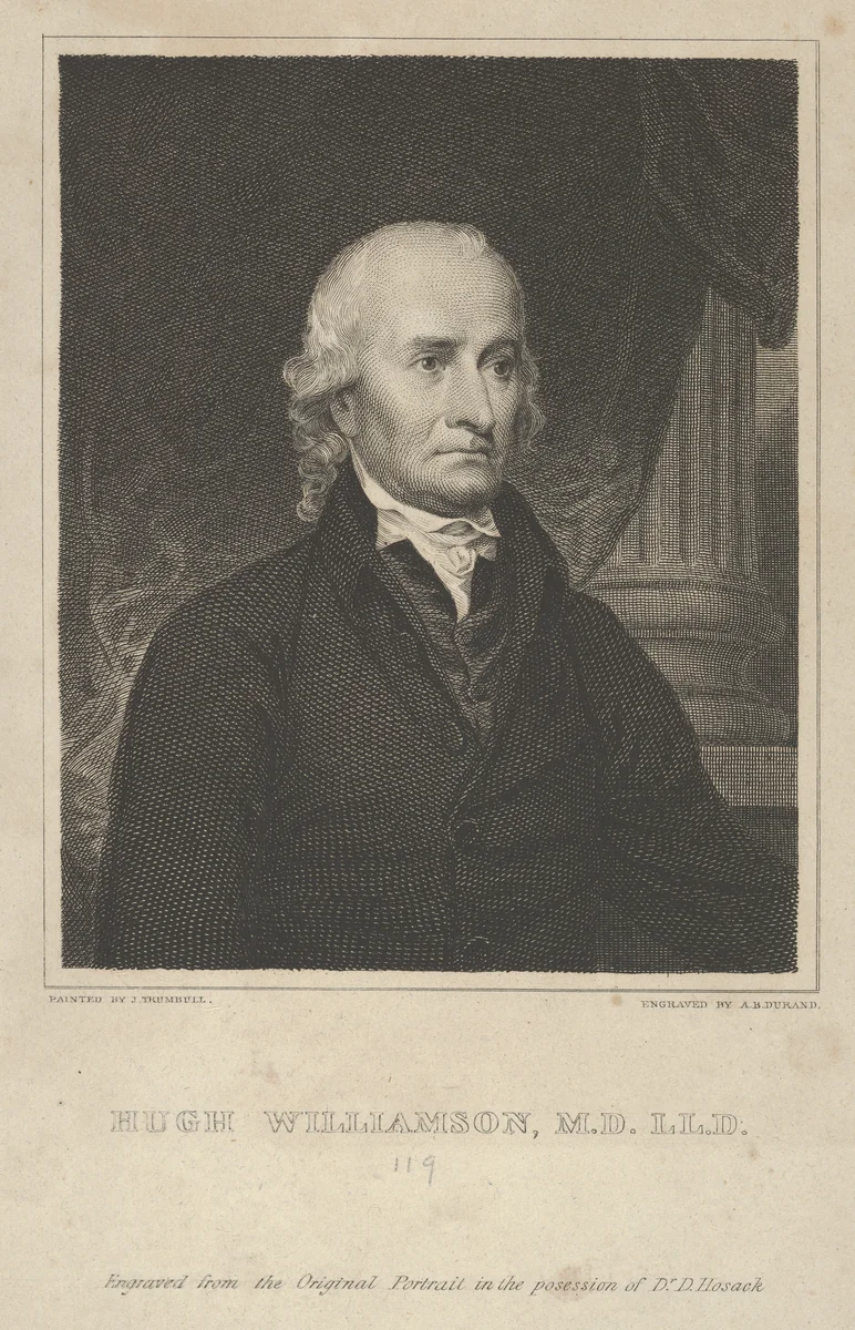 Hugh Williamson, M.D., L.L.D. (1735–1819) by Asher Brown Durand, print, 1821