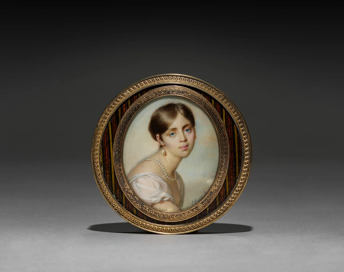 Cover for a Snuff Box with a Portrait of a Young Woman by Jean-Urbain Guérin, other, 1805