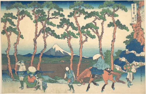 Hodogaya on the Tōkaidō (Tōkaidō Hodogaya), from the series Thirty-six Views of Mount Fuji (Fugaku sanjūrokkei) by Katsushika Hokusai (葛飾 北斎), print, 1820-1842