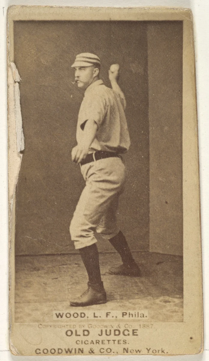George A. Wood, Left Field, Philadelphia, from the Old Judge series (N172) for Old Judge Cigarettes by Goodwin & Company, photograph, 1887