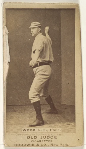 George A. Wood, Left Field, Philadelphia, from the Old Judge series (N172) for Old Judge Cigarettes by Goodwin & Company, photograph, 1887