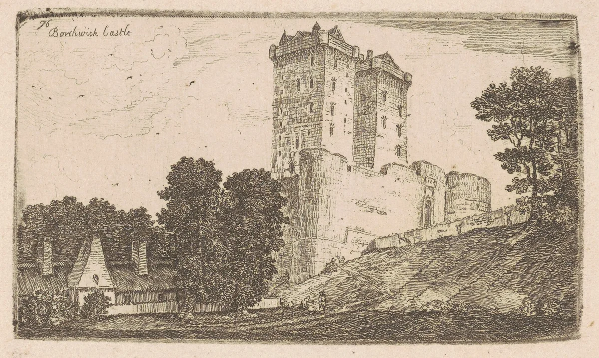 Borthwick Castle by John Clerk, print, 1765-1775