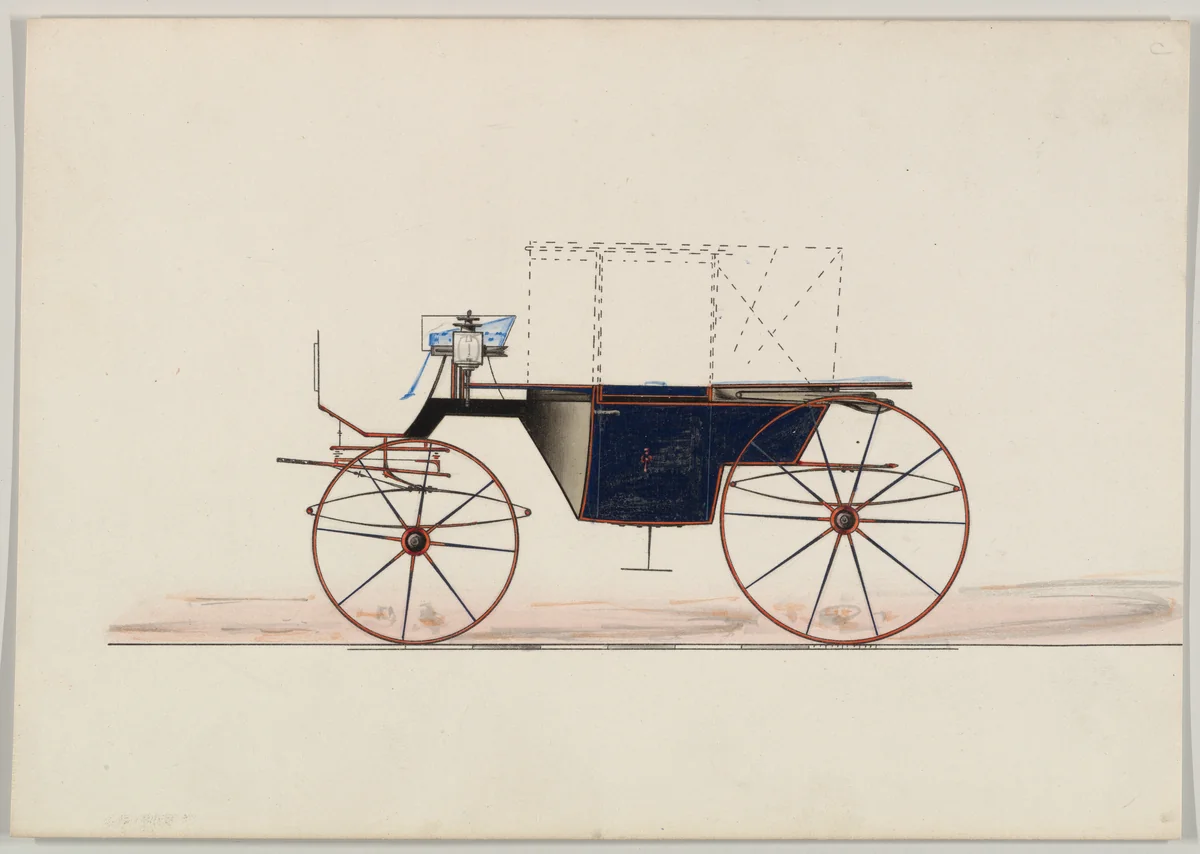 Landaulet (unnumbered) by Brewster & Co., drawing, 1850-1870