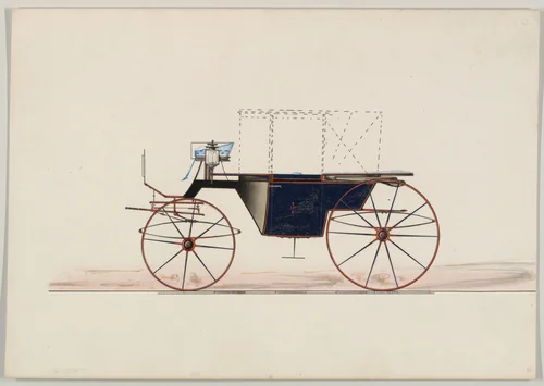 Landaulet (unnumbered) by Brewster & Co., drawing, 1850-1870