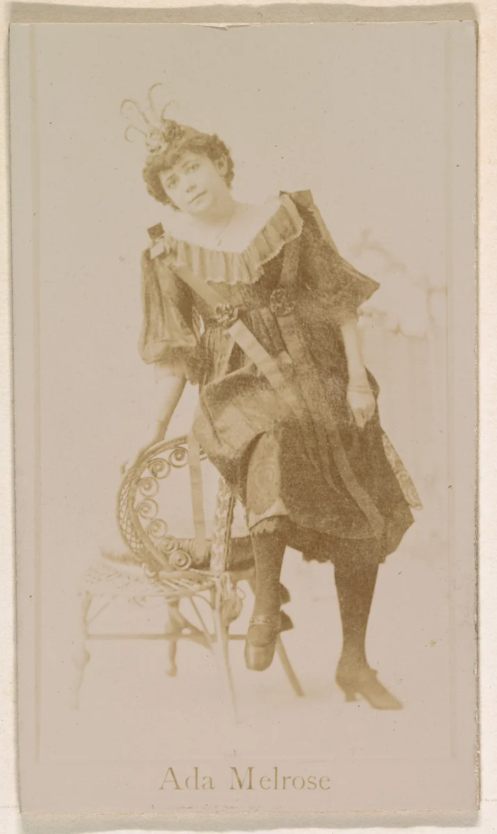 Ada Melrose, from the Actresses series (N245) issued by Kinney Brothers to promote Sweet Caporal Cigarettes by Kinney Brothers Tobacco Company, photograph, 1890