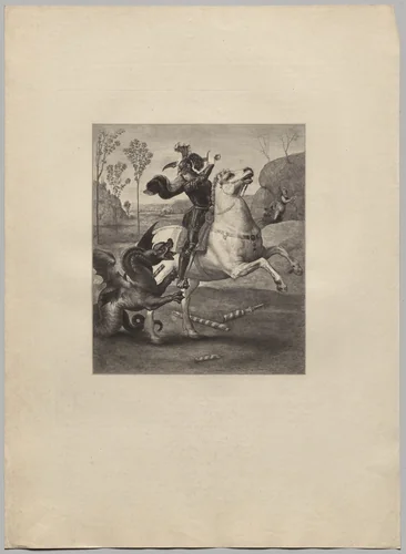 St. George and the Dragon (4) by Claude-Ferdinand Gaillard, print, 1885