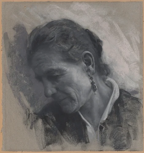Luisa Carmignani, the Artist's Mother-in-Law by Francesco Paolo Michetti, drawing, 1876-1886