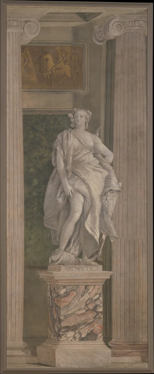 Allegorical Figure Representing Arithmetic by Giovanni Battista Tiepolo, painting, 1760