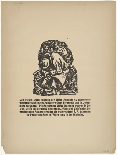 The Burden (Die Last) (headpiece, page 7) from Der Findling (The Foundling) by Ernst Barlach, illustrated book, 1922