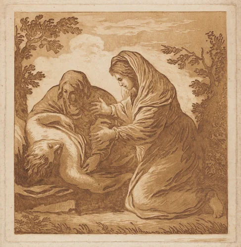 Tancred and Erminia by Pierre Lelu, print, 1781-1790