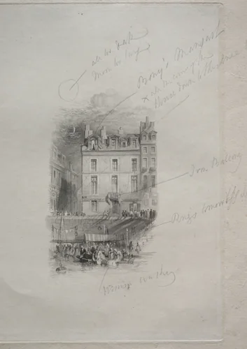 Napoleon's Logement, Quai Conti by John Horsburgh, print, 1836