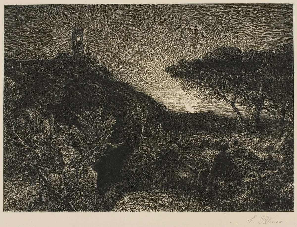 The Lonely Tower by Samuel Palmer, print, 1879