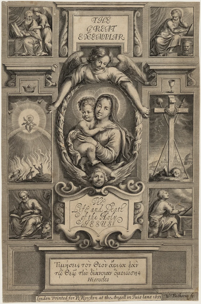 Title Page to Jeremy Taylor, The Great Exemplar by William Faithorne, print, 1653