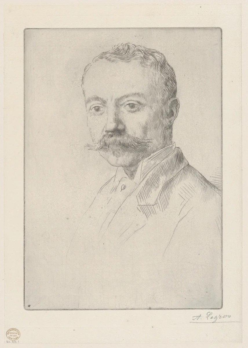 Portrait of Edward D. Adams from a Trial Plate by Alphonse Legros, print, 1892