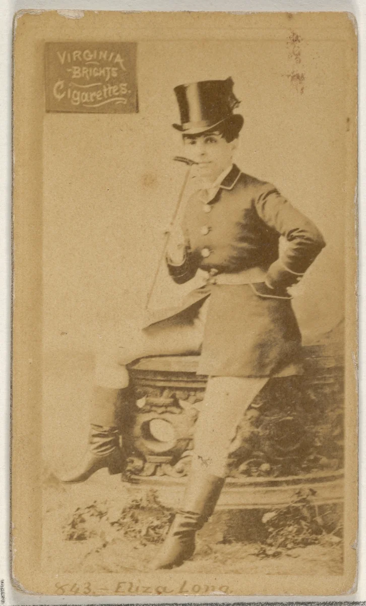 Card 843, Eliza Long, from the Actors and Actresses series (N45, Type 2) for Virginia Brights Cigarettes by Allen & Ginter, photograph, 1885-1891