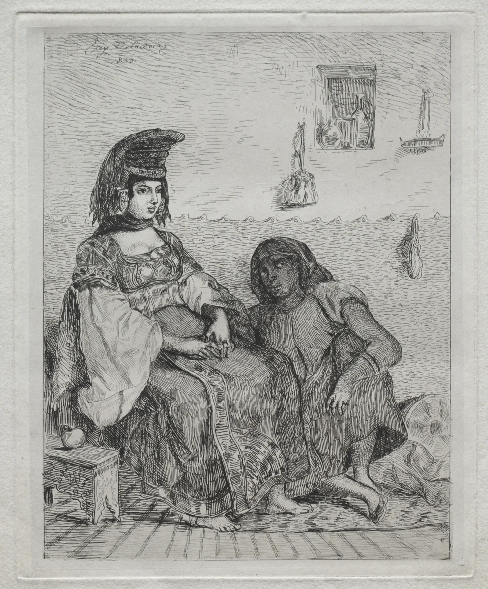 A Jewish Woman of Algiers by Eugène Delacroix, print, 1833