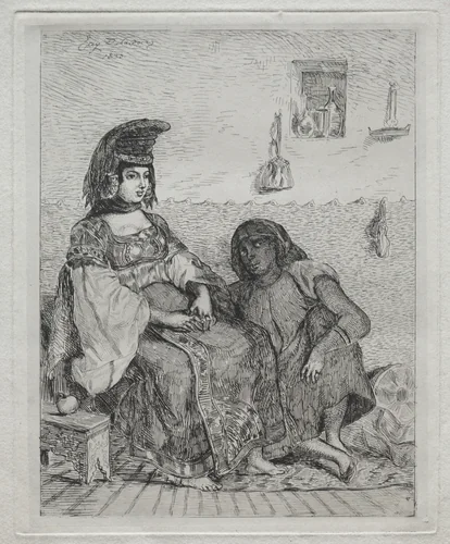 A Jewish Woman of Algiers by Eugène Delacroix, print, 1833