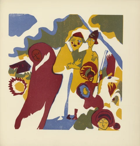 All Saints' Day (Allerheiligen) (plate, folio 46) from Klänge (Sounds) by Wassily Kandinsky, illustrated book, 1913