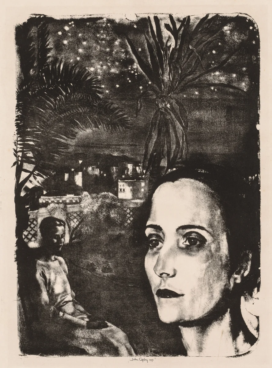 Starry Night, Alassio by John Copley, print, 1928