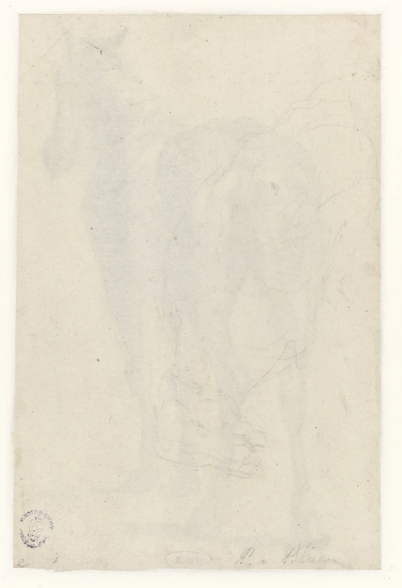 Schets van een zittende koe by Pieter van Bloemen, drawing, 1667-1720