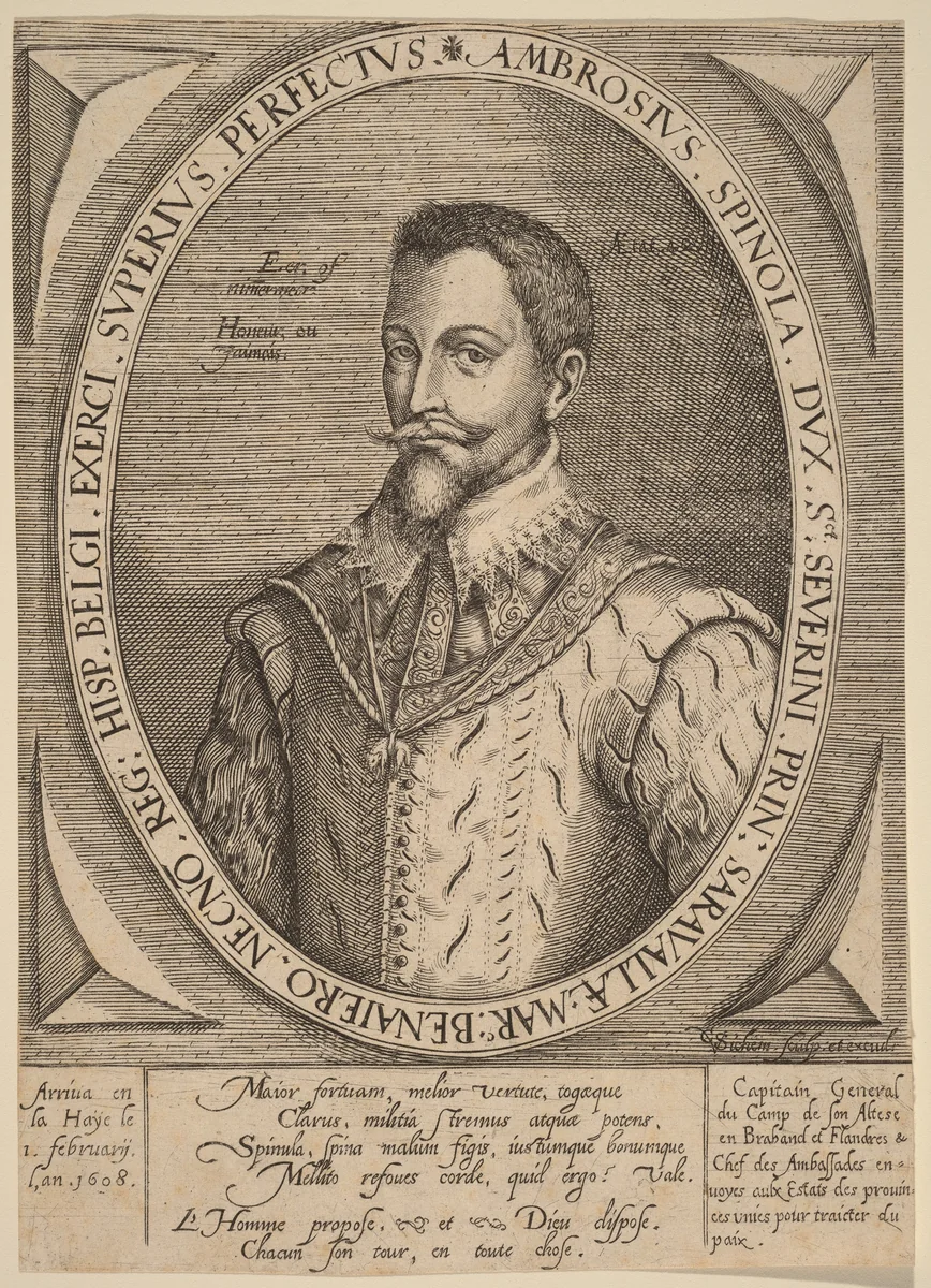 Ambrosius Spinola by Christoffel van Sichem, print, 1546-1624