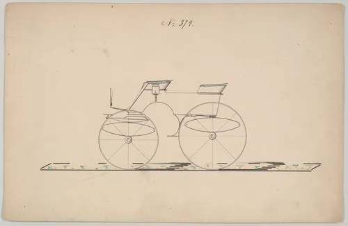 Dog Cart Phaeton #374 by Brewster & Co., drawing, 1850-1870