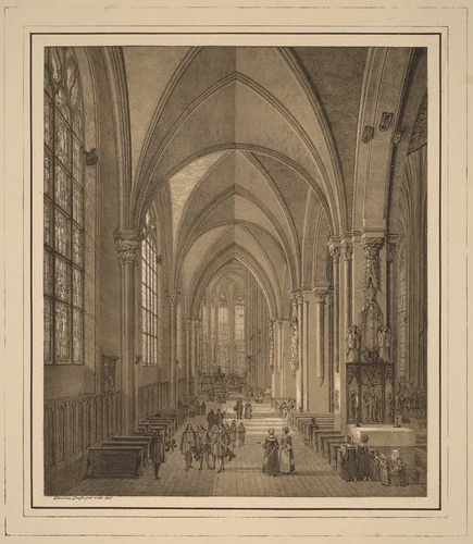 View of the Interior of the Church of St Sebald in Nuremberg by Domenico Quaglio, print, 1817