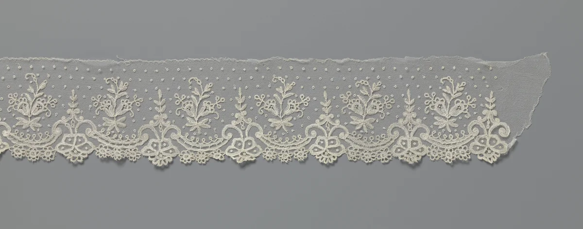 Strook applicatiekant met symmetrisch voluutmotief by anonymous, other, 1850