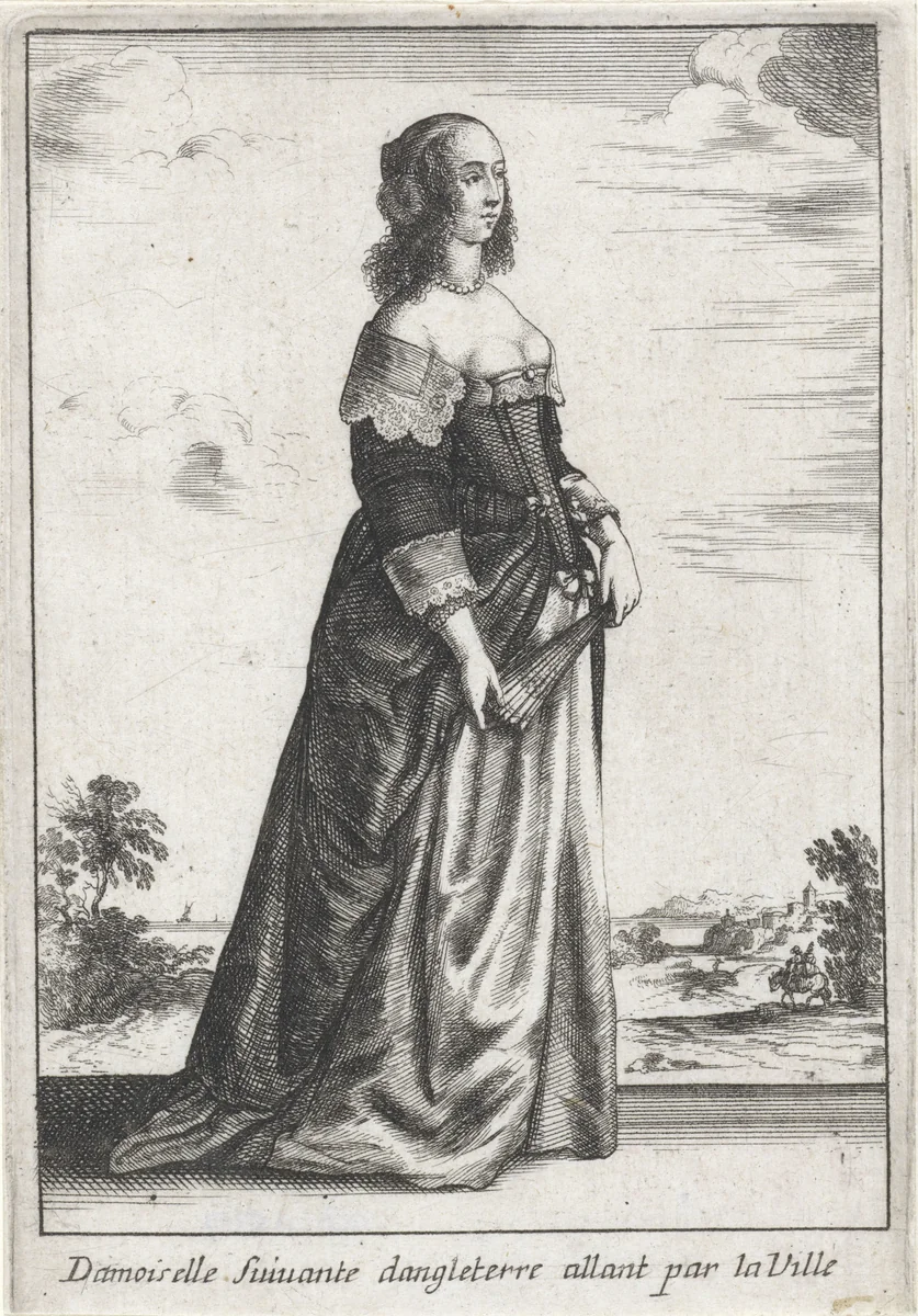 Damoiselle Suivante dangleterre allant par la Ville by anonymous, print, 1662